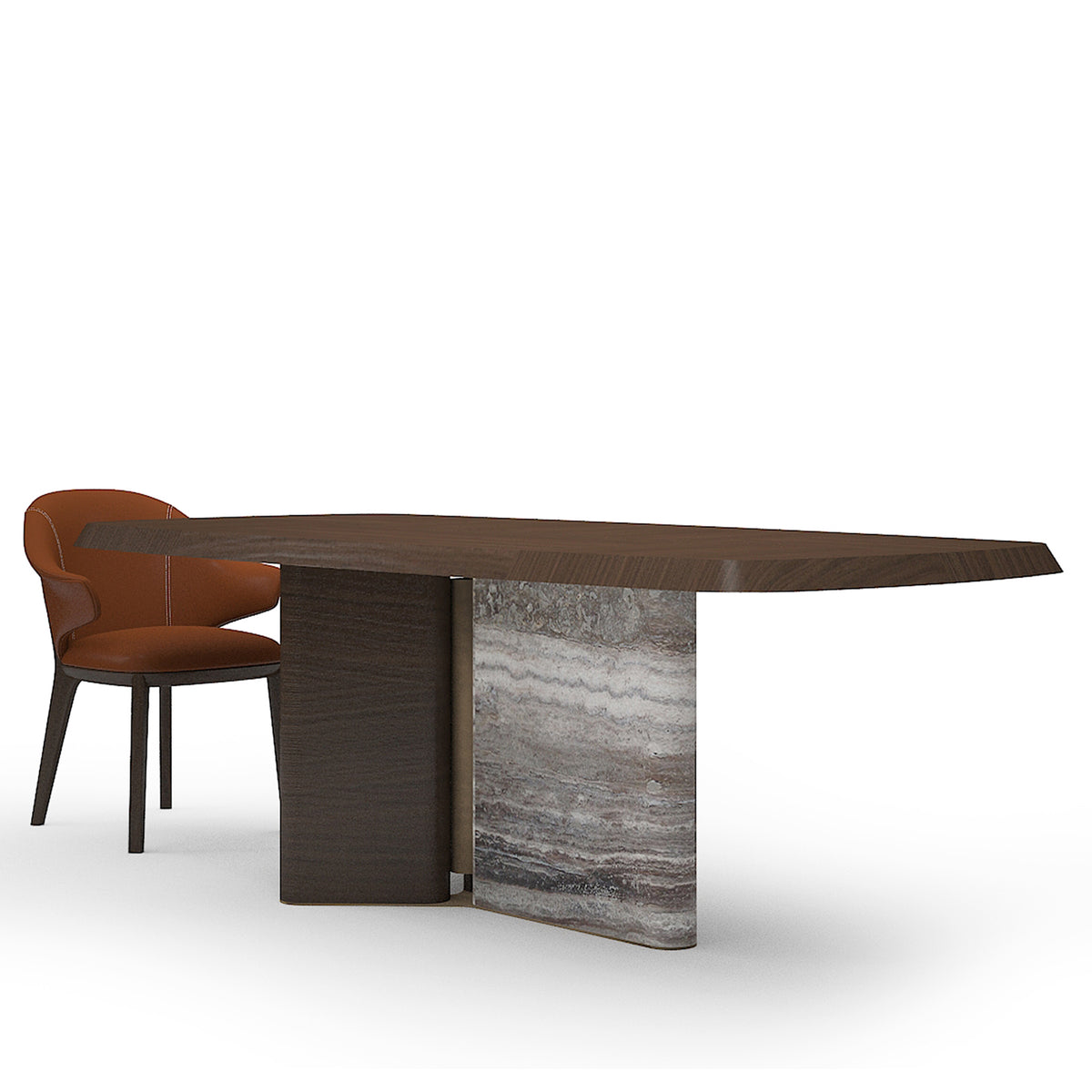 Modern Odeon Dining Table by HOMAGE KOLTUK, 2.78 meters long, with sleek wooden surface and sturdy metal legs for stylish dining.