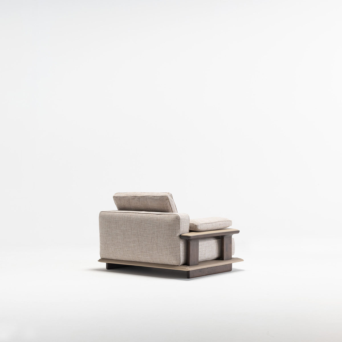 Display image of Odeon single module with left arm, 123cm for Odeon sofa by Homage Koltuk, showing sofa armrest and upholstery.