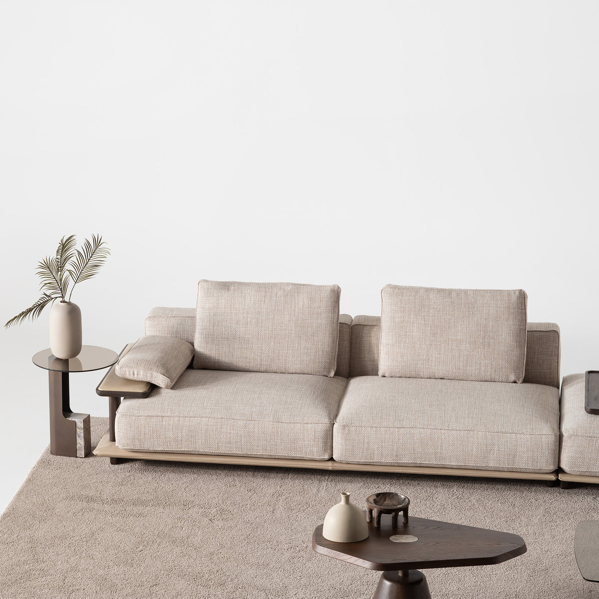 Display image of Odeon single sofa module with left arm, 123cm, for Odeon sofa by Homage Koltuk, showcasing modern sofa design.