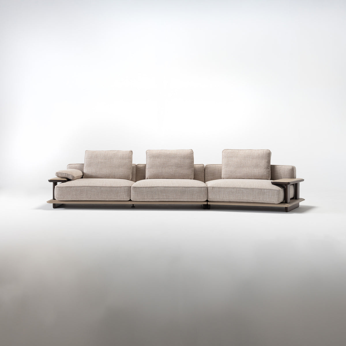 ODEON single sofa module with left armrest, 123cm, for Odeon sofa by HOMAGE KOLTUK, shown as display item in the image.