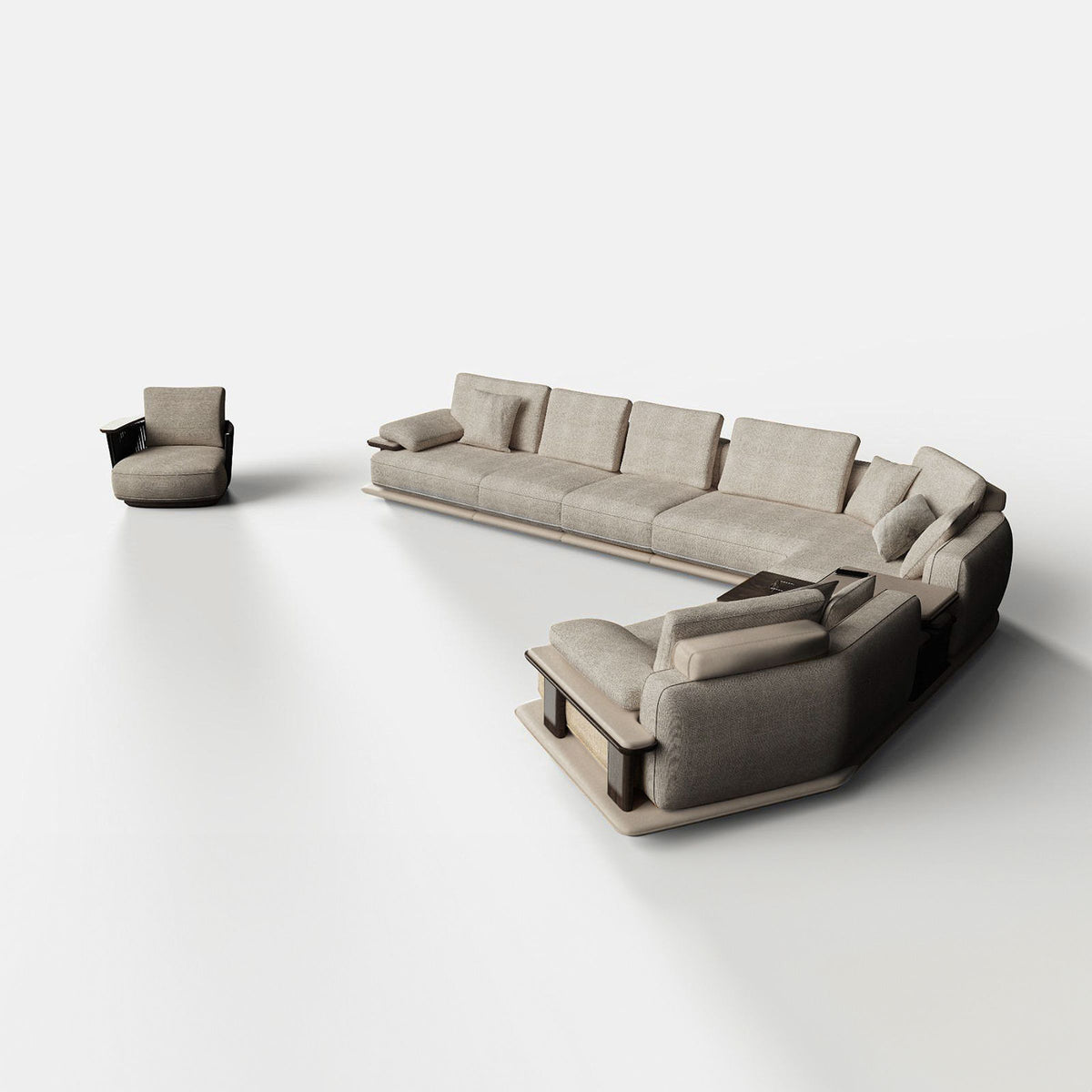 Odeon single module without arm, 110cm, for Odeon sofa, displayed as a home furniture display by Homage Koltuk.