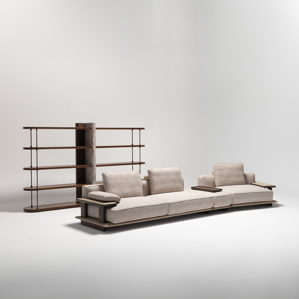 Odeon single module without arm for Odeon sofa, 110cm, by Homage Koltuk, shown as a display item in Nakheel fabric.