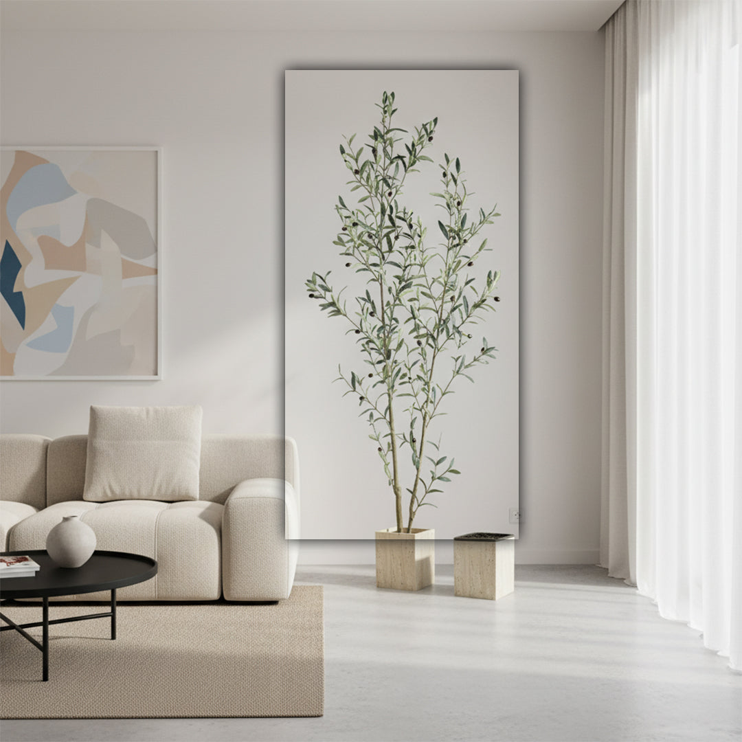 Artificial olive tree, 180cm tall, in a decorative pot, from BEACON, with detailed green leaves and realistic trunk.