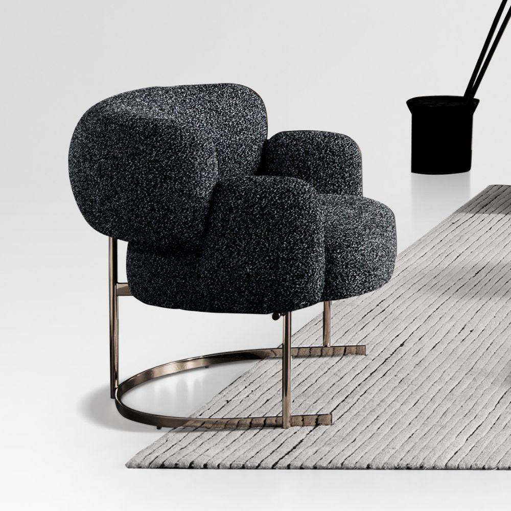 Opera Lounge Chair Lc062-Dark Grey - Lounge Chairs - ebarza Furniture UAE | Shop Modern Furniture in Abu Dhabi & Dubai - مفروشات ايبازرا في الامارات | تسوق اثاث عصري وديكورات مميزة في دبي وابوظبي