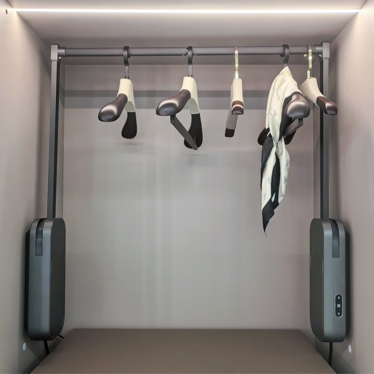 Grey Opulent Storage Box Wardrobe Lifting MA.5406 by BEACON, designed for shelves and organization.