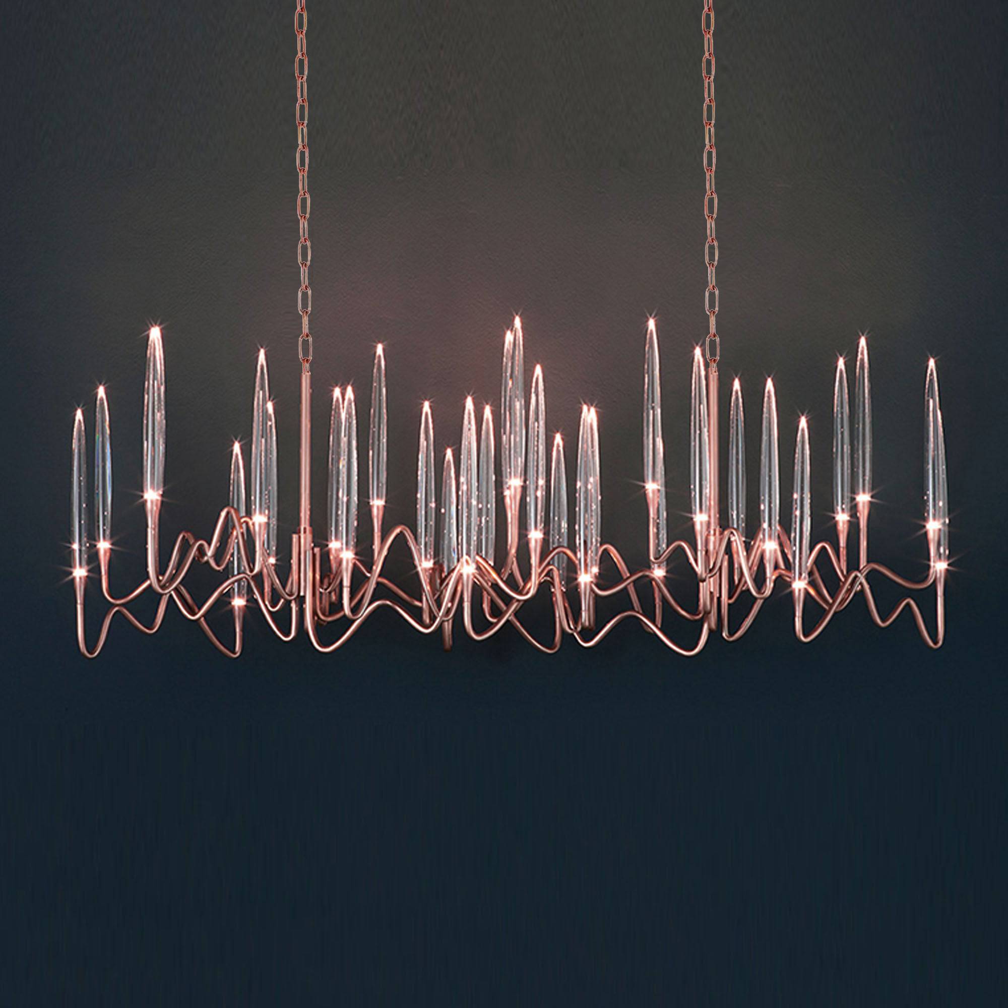 Display Item - Opus Long Chandelier Cy-New-091-Rg Nakheel - DISPLAY ITEM - ebarza Furniture UAE | Shop Modern Furniture in Abu Dhabi & Dubai - مفروشات ايبازرا في الامارات | تسوق اثاث عصري وديكورات مميزة في دبي وابوظبي