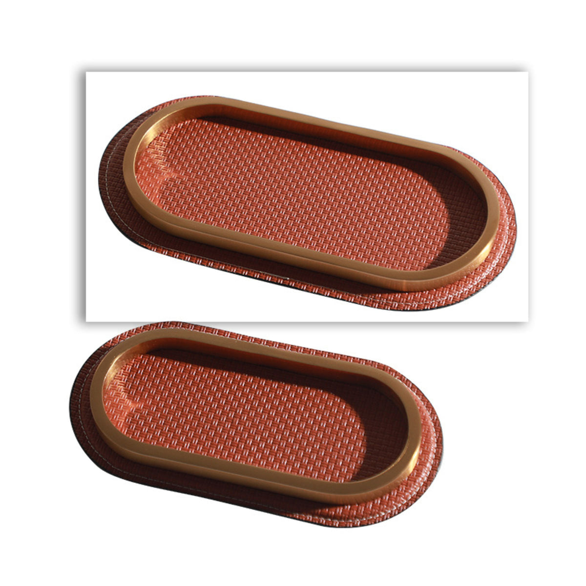 Orange-red curved tray by BEACON FSDG, made of durable material, featuring a stylish curved design for serving or display.