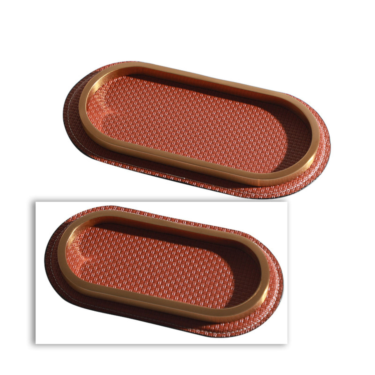 Orange-red curved tray from BEACON FSDG, durable tray with a sleek curved design for serving or display.