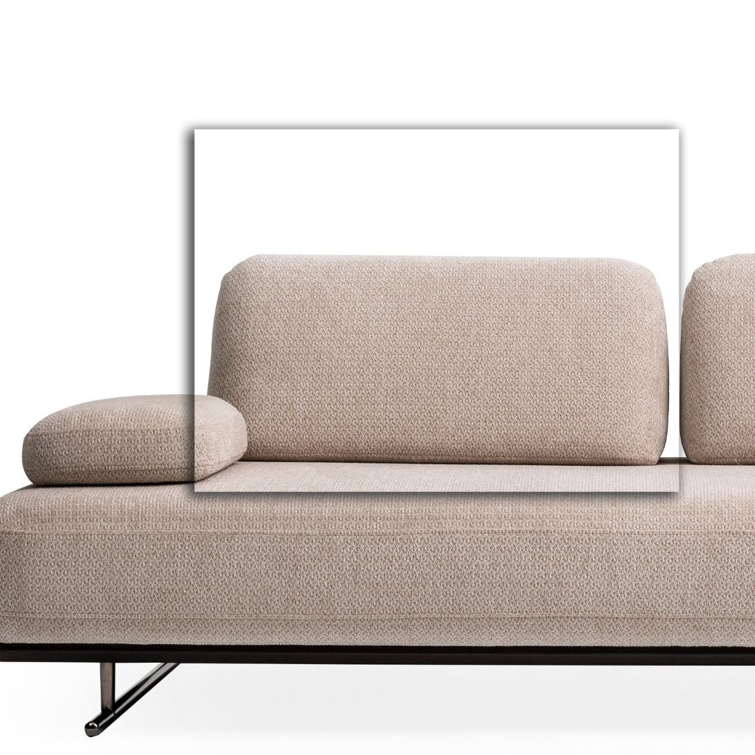 Orca 95 cm back unit for MESSONI Orca sofa, showcasing the beige fabric backrest and modern design element.