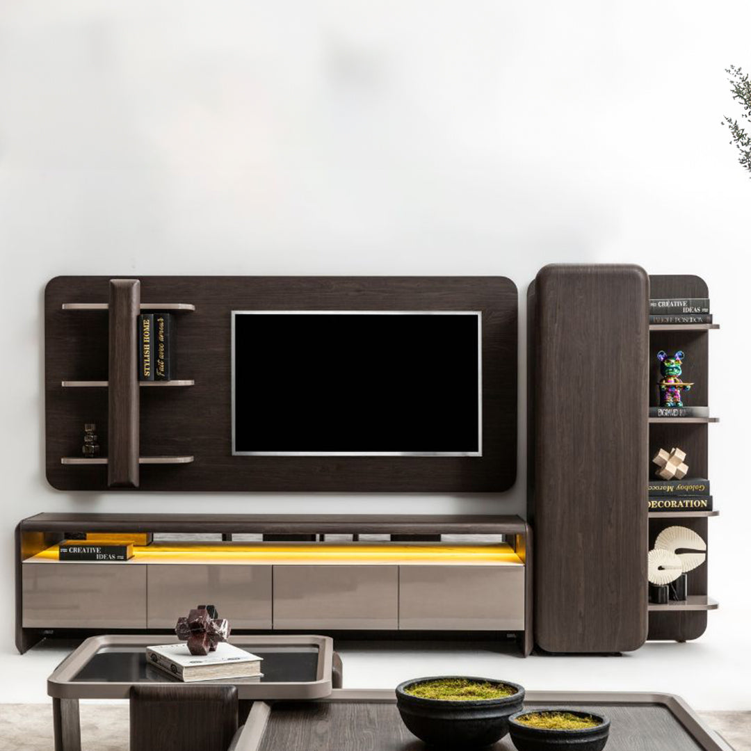 MESSONI Orca Cabinet MES-Right Cabinet002, modern wood storage cabinet with sleek design and ample storage space.