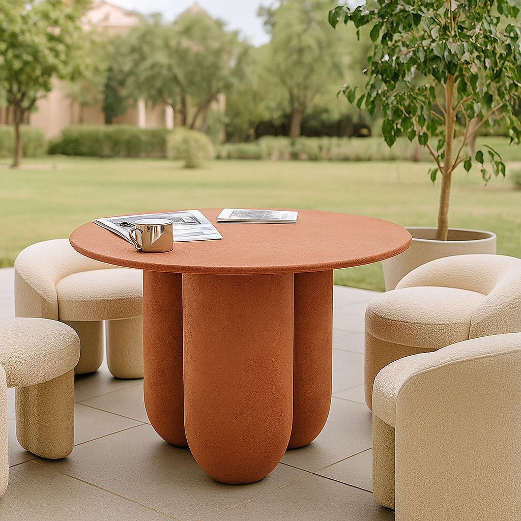 Outdoor/Indoor Clay Color Dining Table XK-0007-Clay - Outdoor Tables - ebarza Furniture UAE | Shop Modern Furniture in Abu Dhabi & Dubai - مفروشات ايبازرا في الامارات | تسوق اثاث عصري وديكورات مميزة في دبي وابوظبي