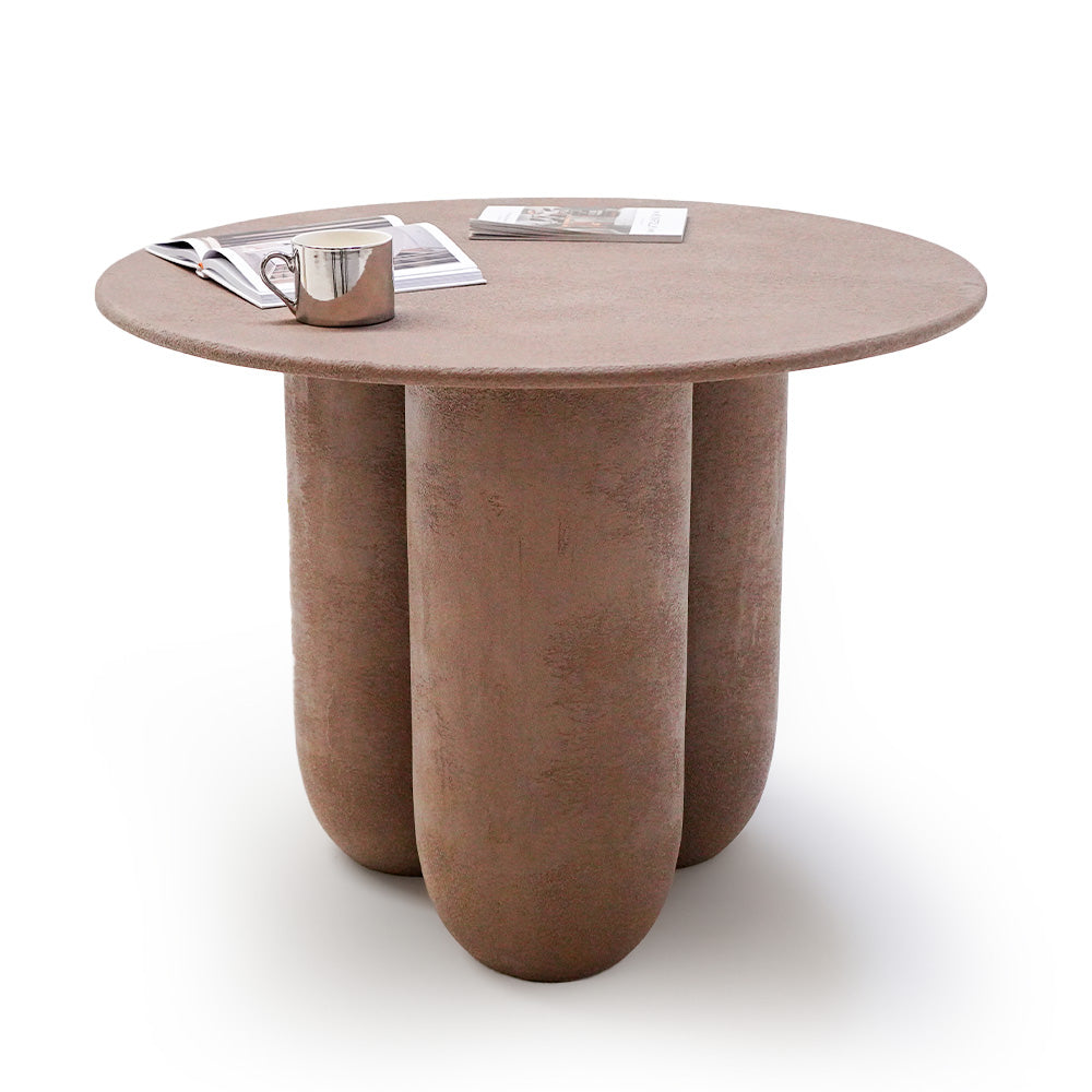 BEACON outdoor coffee brown dining table, sleek wooden design suitable for outdoor or indoor use, with a smooth surface.