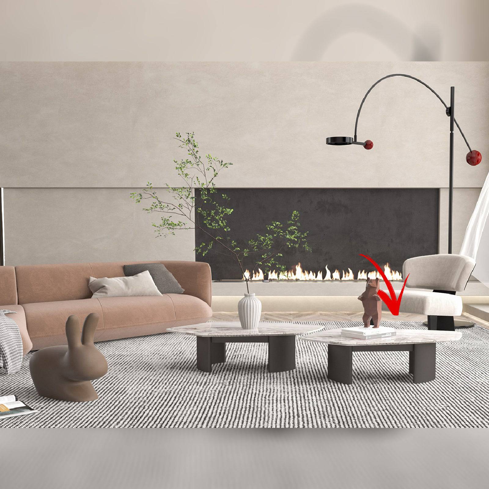 Pallisandro Natural Marble Low Center Tables Dz452Ct-2 - Coffee Tables - ebarza Furniture UAE | Shop Modern Furniture in Abu Dhabi & Dubai - مفروشات ايبازرا في الامارات | تسوق اثاث عصري وديكورات مميزة في دبي وابوظبي