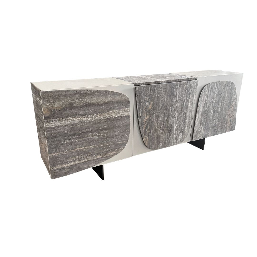Panorama 200cm Travertine Side Board - EB12DT - Sideboards - ebarza Furniture UAE | Shop Modern Furniture in Abu Dhabi & Dubai - مفروشات ايبازرا في الامارات | تسوق اثاث عصري وديكورات مميزة في دبي وابوظبي