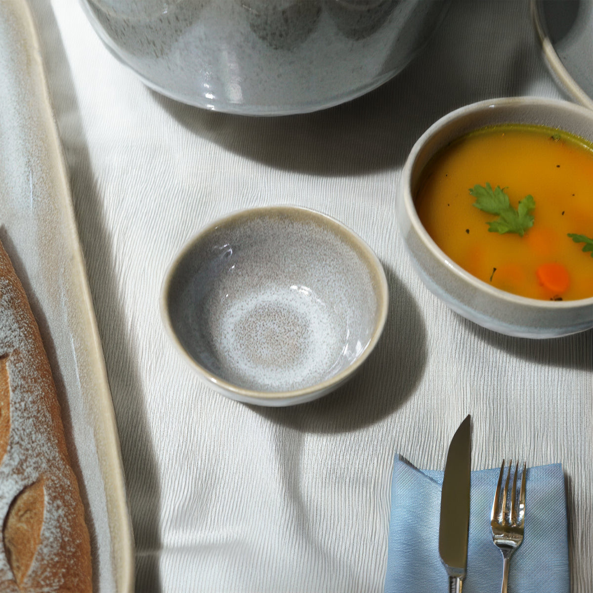 Gray Passifoy bowl by BEACON, ceramic bowl with smooth finish, ideal for serving or display.