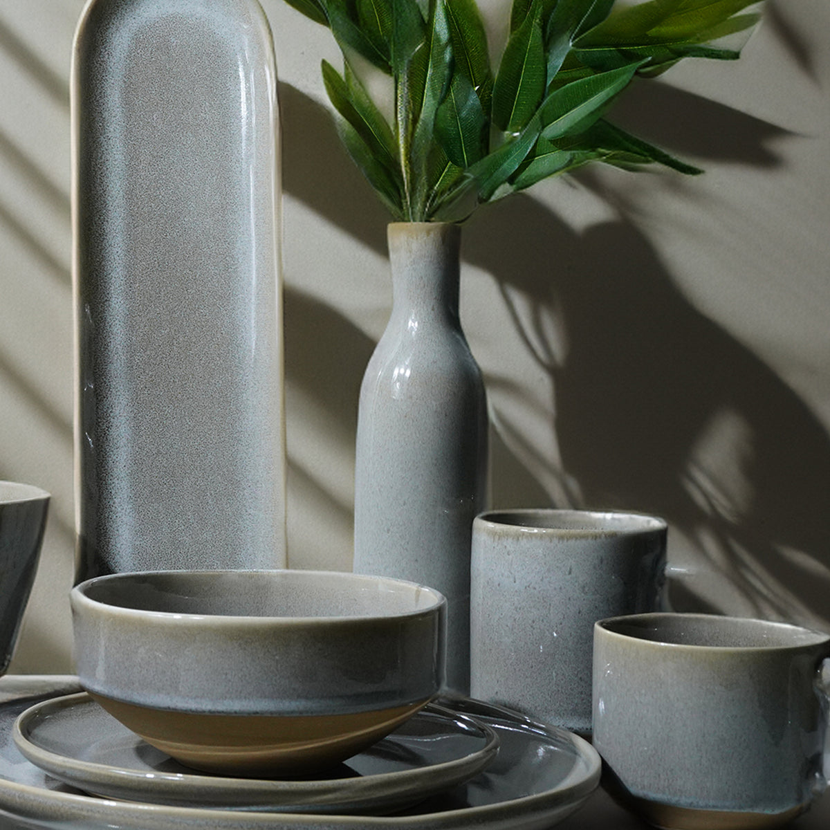 Grey Passifoy vase by BEACON, HZ4027, featuring a sleek, modern design ideal for home decor.