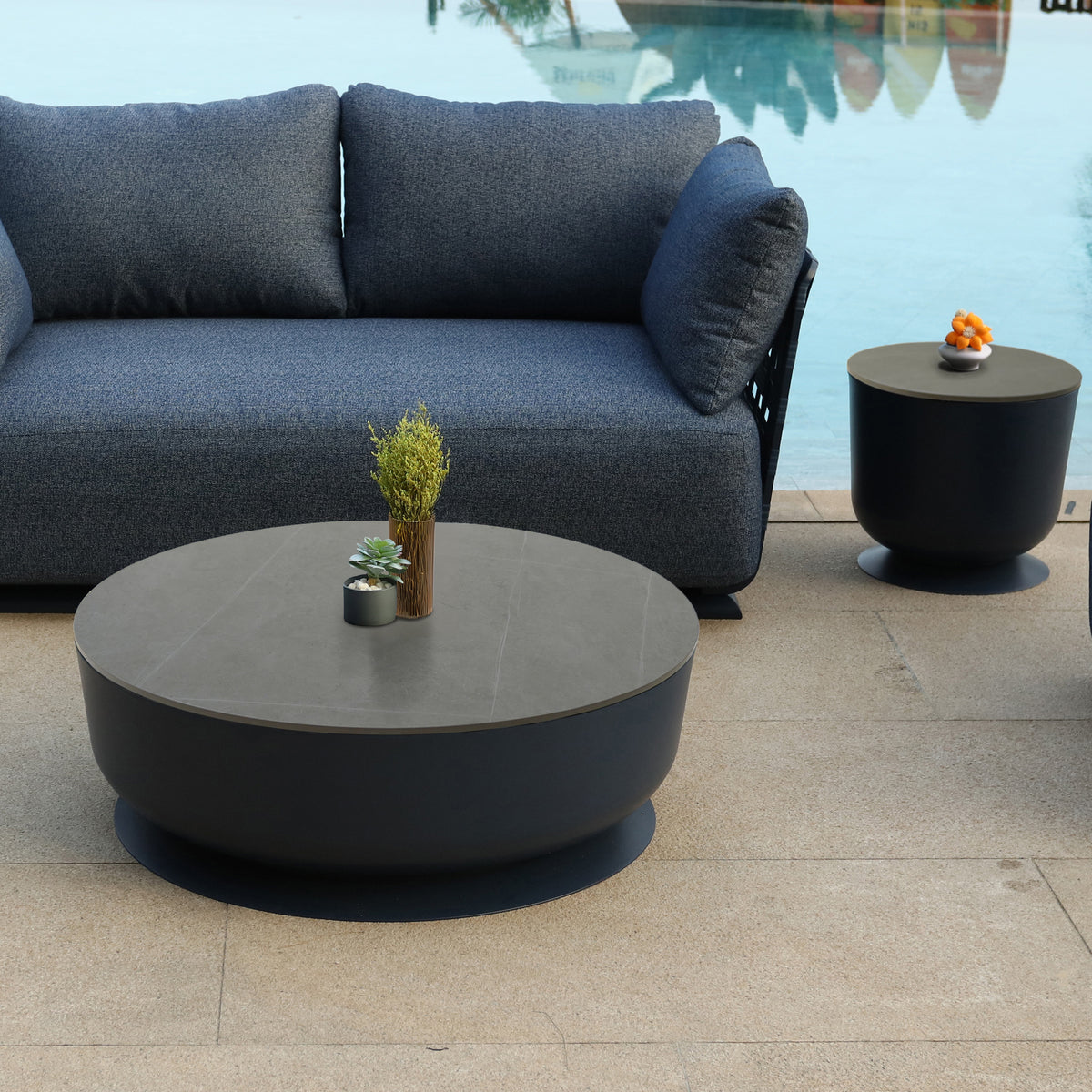 Outdoor Penguin Side Table by BEACON, durable outdoor table with penguin design, ideal for patio or garden use.
