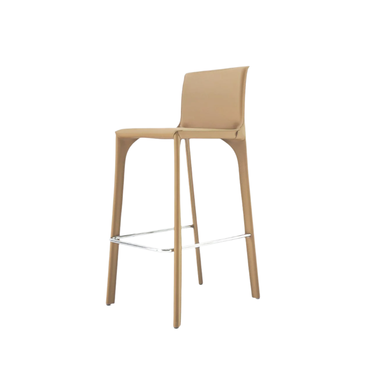 Mycroft Saddle Leather Bar Stool MLL-B43-khaki - Bar Stools - ebarza Furniture UAE | Shop Modern Furniture in Abu Dhabi & Dubai - مفروشات ايبازرا في الامارات | تسوق اثاث عصري وديكورات مميزة في دبي وابوظبي