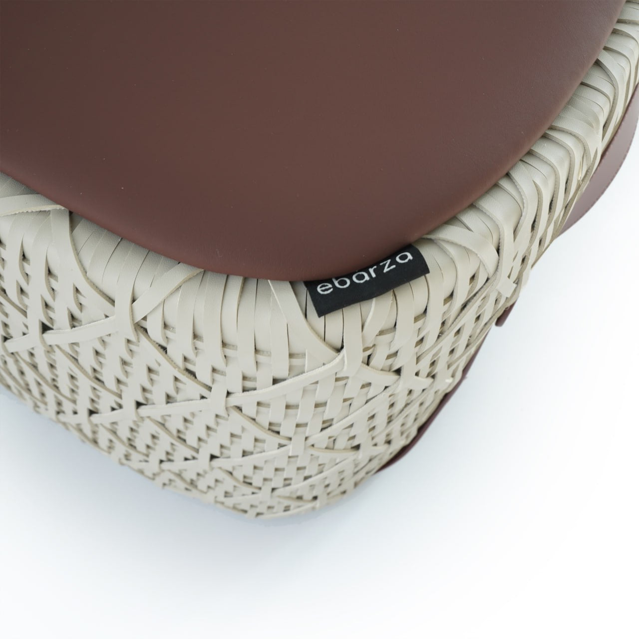 Saddle leather Ottoman MLL-A57-Beige - Poufs - ebarza Furniture UAE | Shop Modern Furniture in Abu Dhabi & Dubai - مفروشات ايبازرا في الامارات | تسوق اثاث عصري وديكورات مميزة في دبي وابوظبي