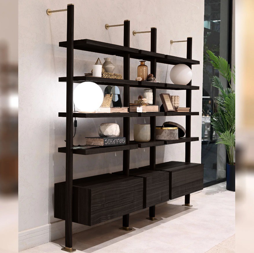 Wagon Black Bookcase/ Bookshelf-Black -  Bookcases | خزانة كتب من واجون - ebarza Furniture UAE | Shop Modern Furniture in Abu Dhabi & Dubai - مفروشات ايبازرا في الامارات | تسوق اثاث عصري وديكورات مميزة في دبي وابوظبي