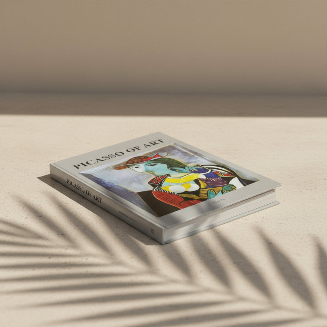 Decorative book featuring Picasso of Art design by BEACON, part of FY-05 collection, with artistic cover showcasing Picasso's artwork.