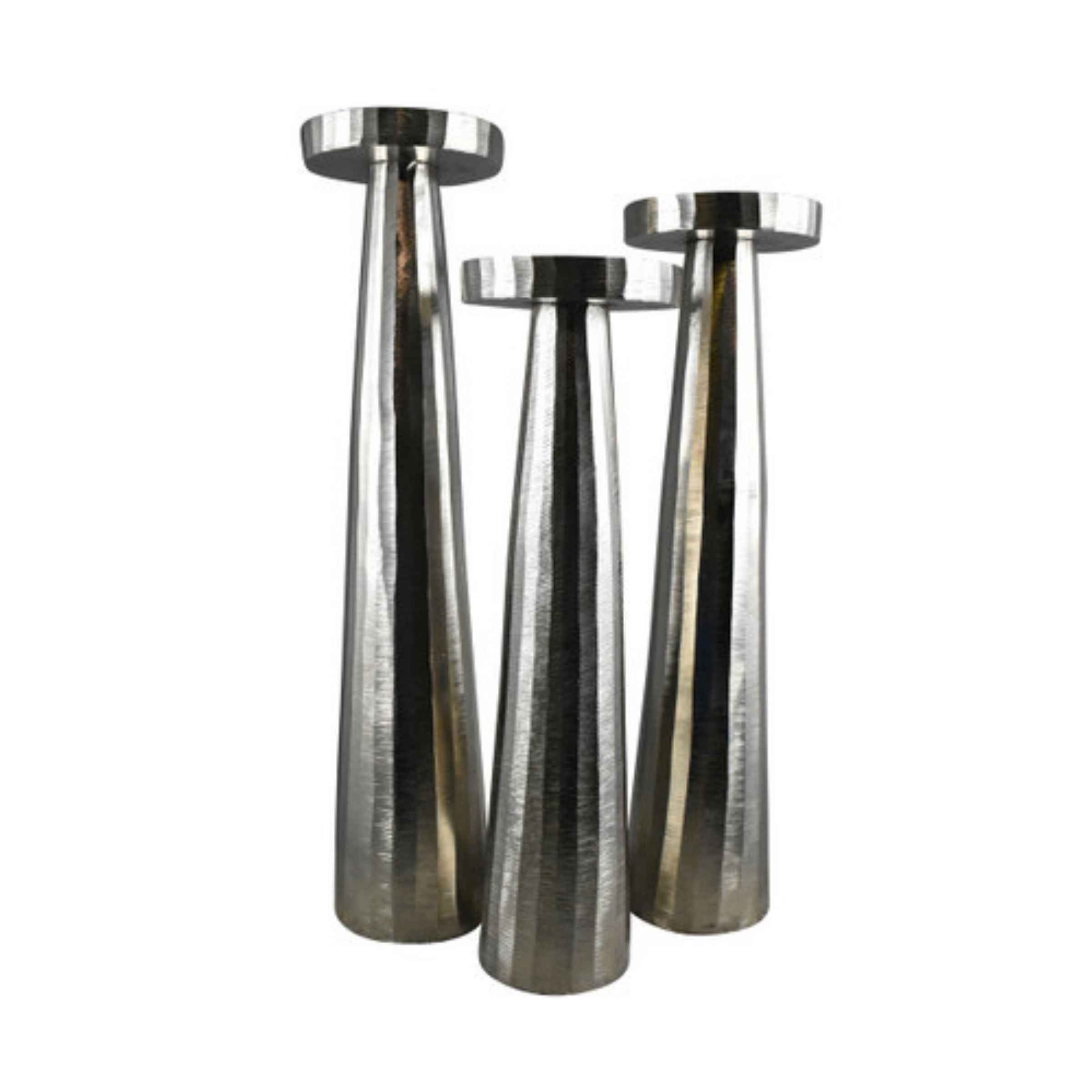 Pillar Holder Aluminum 55 Cm - Silver 14169-01 - Candle Holders - ebarza Furniture UAE | Shop Modern Furniture in Abu Dhabi & Dubai - مفروشات ايبازرا في الامارات | تسوق اثاث عصري وديكورات مميزة في دبي وابوظبي