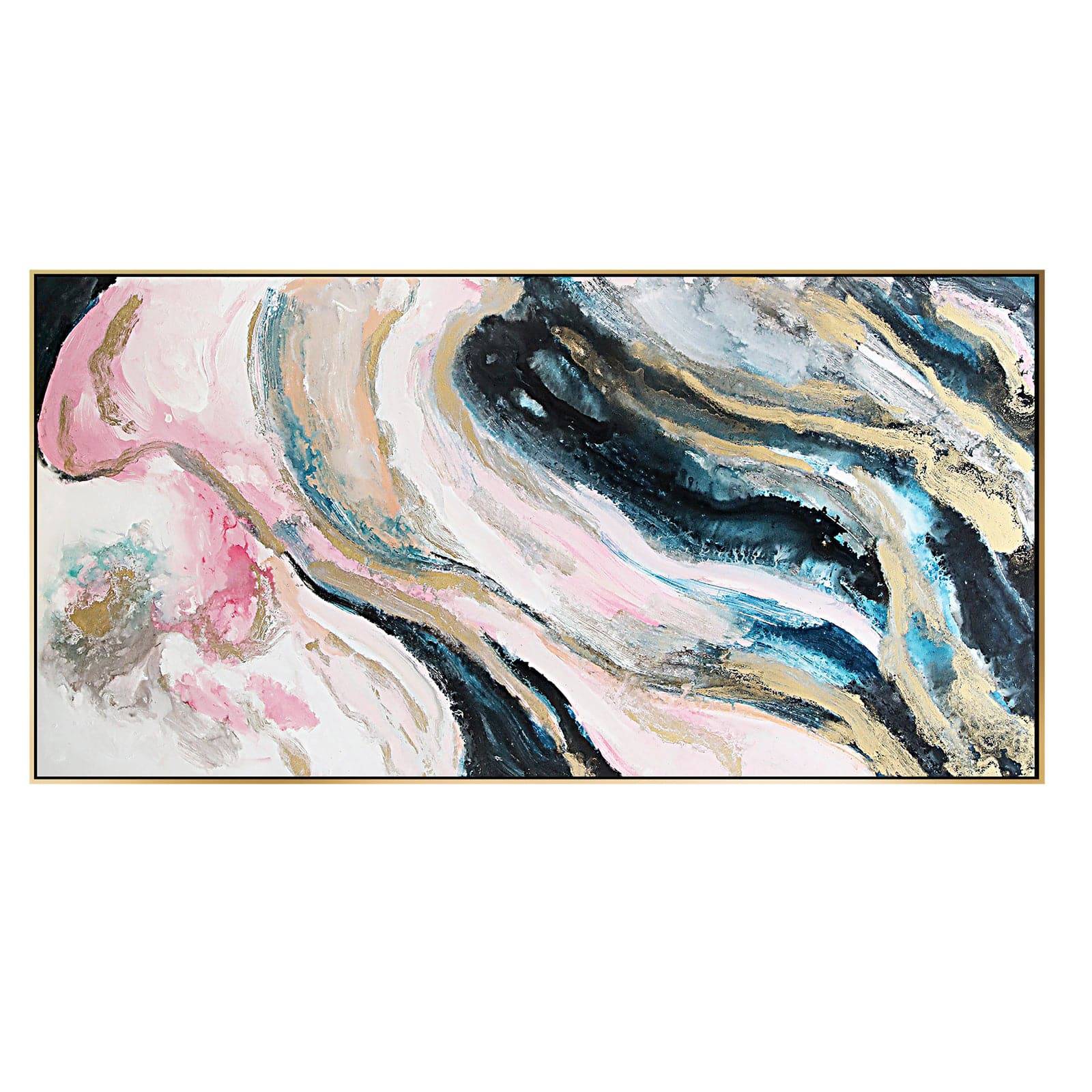 Pink Galaxy Hand Painted Art Painting With Frame 160X80 Cm Soap0104 - Paintings - ebarza Furniture UAE | Shop Modern Furniture in Abu Dhabi & Dubai - مفروشات ايبازرا في الامارات | تسوق اثاث عصري وديكورات مميزة في دبي وابوظبي