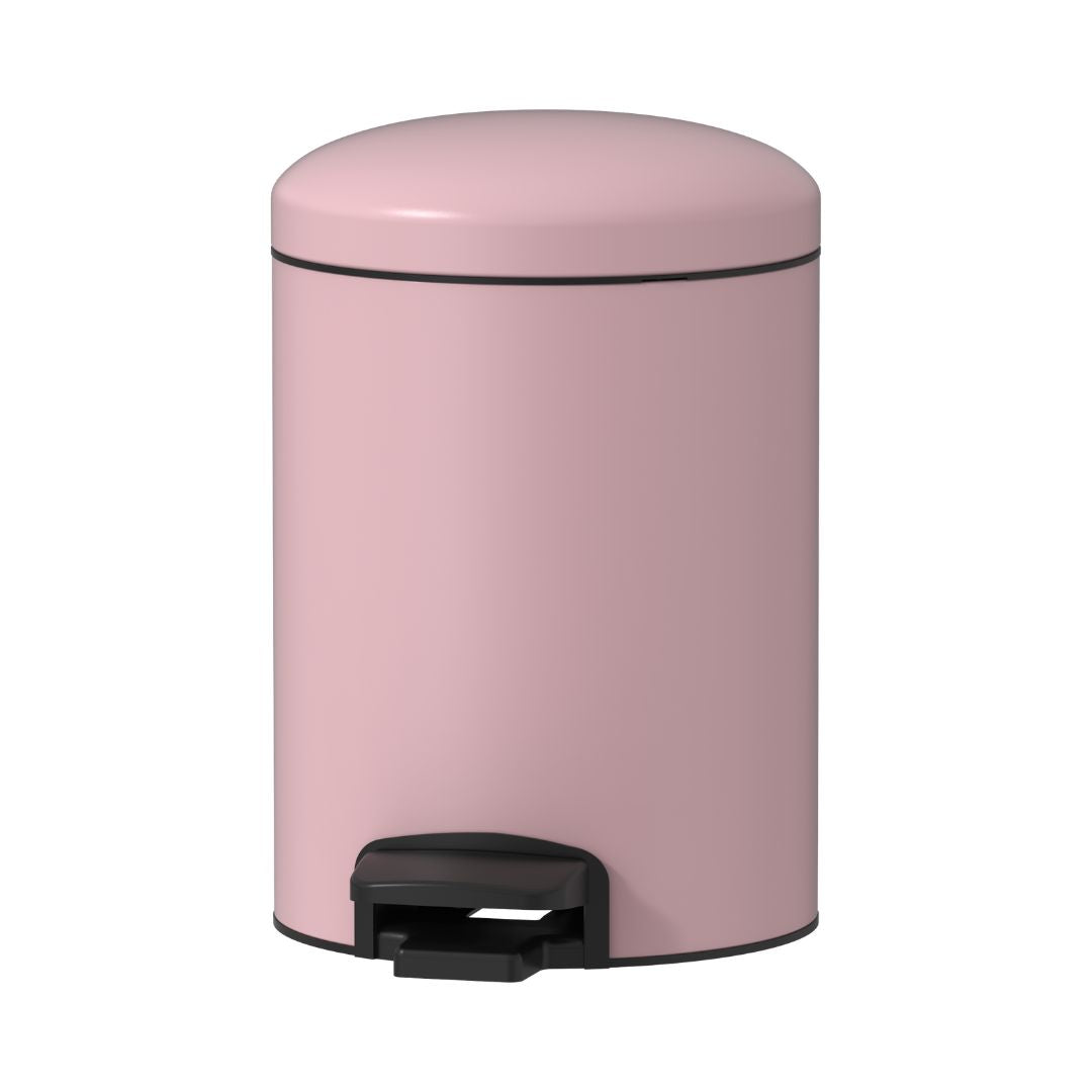 Pink BEACON pedal trash bin JH-8854 with foot pedal for hands-free waste disposal, compact and stylish design.