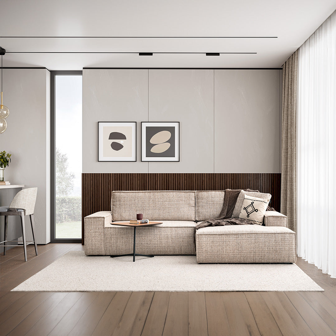 YOL LIVING POLA Relax Sofa in neutral fabric with plush cushions and modern design for comfortable living room seating