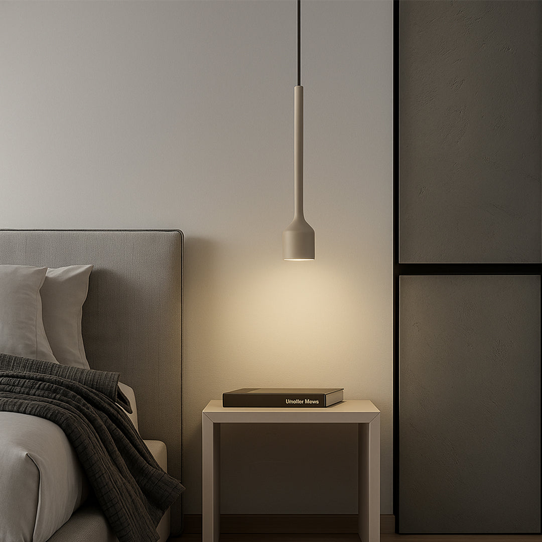 Pendant lamp LWD701 by Beacon with sandy taupe glass lens, modern pendant lighting for stylish home or office decor.