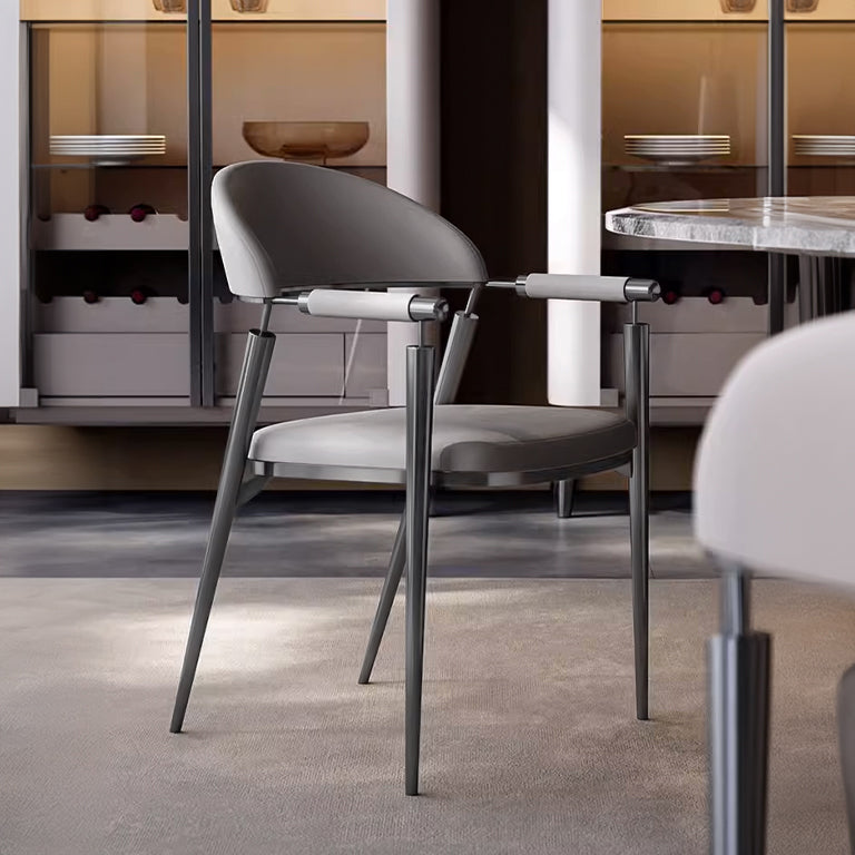 Axle Grey microfiber dining chair by BEACON, modern chair with upholstered seat and backrest, perfect for dining rooms.
