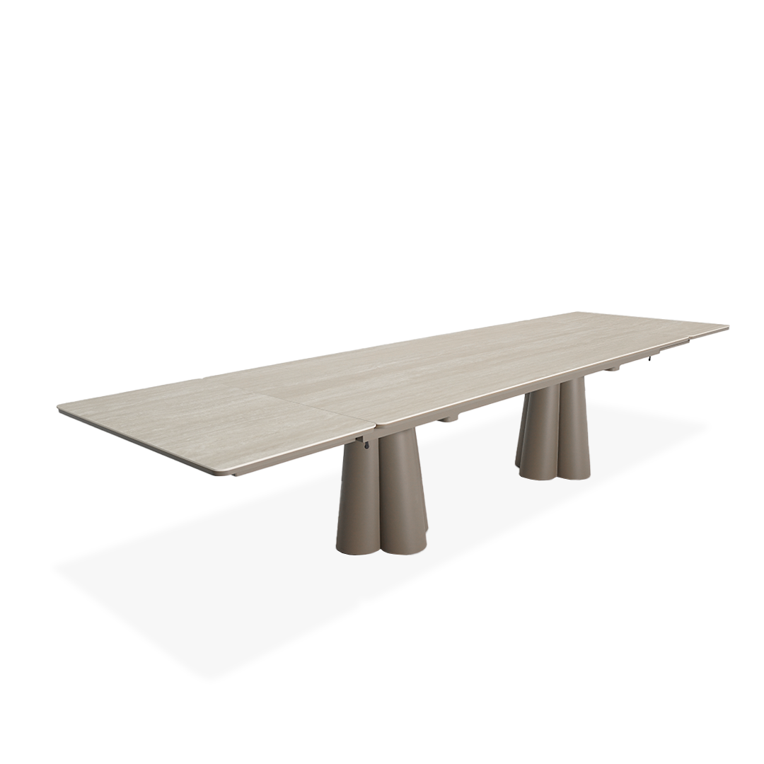 Clover Outdoor Extendable Dining Table With 2 Extensions - AM9032N45CER + AB5570N37ALU - Outdoor Tables - ebarza Furniture UAE | Shop Modern Furniture in Abu Dhabi & Dubai - مفروشات ايبازرا في الامارات | تسوق اثاث عصري وديكورات مميزة في دبي وابوظبي