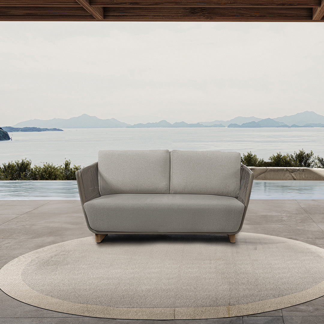 BEACON Marrakech outdoor 2-seater sofa with plush cushions, stylish design, perfect for outdoor patio or garden seating.