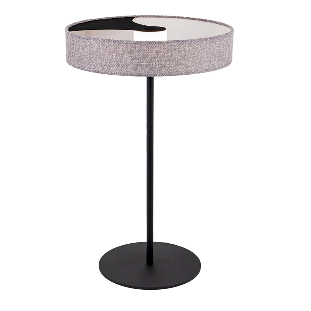 BEACON Crescent LED aluminum fabric table lamp with 45x30 inch modern design, ideal for desks and tables.