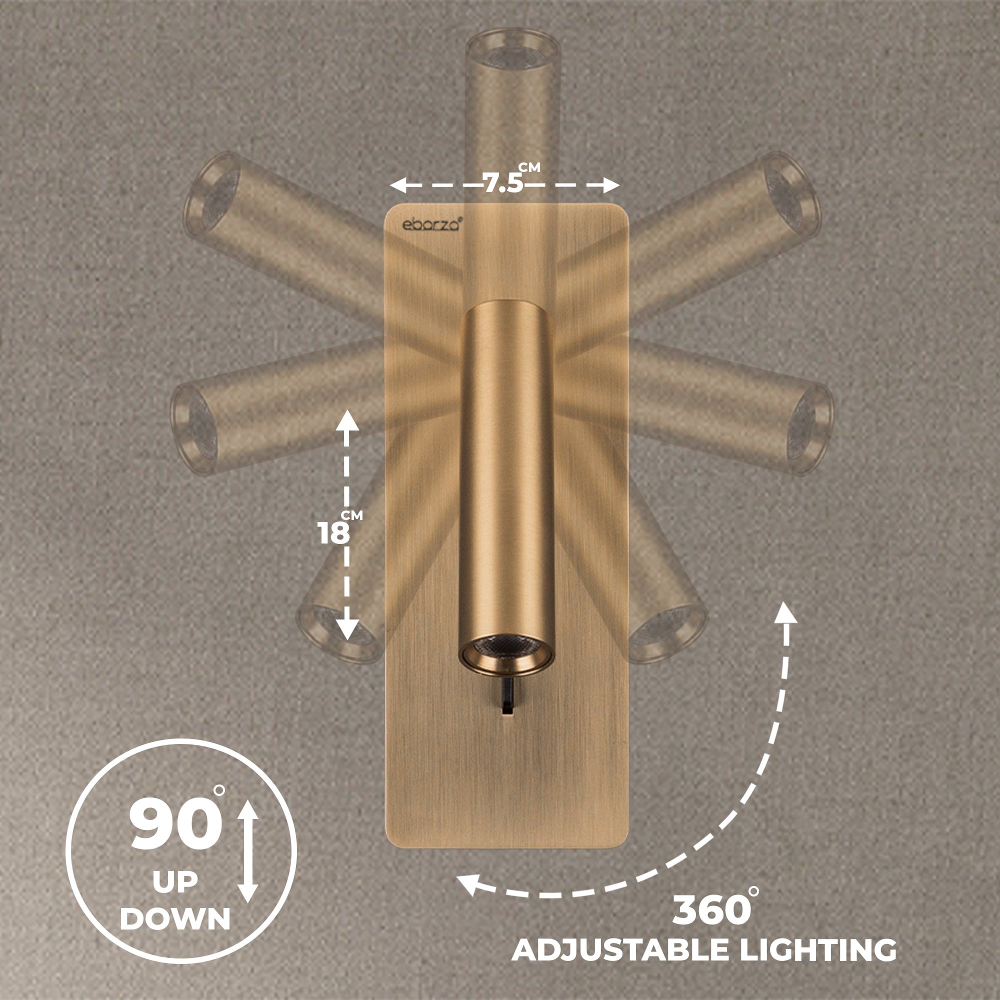 Pre-order for 75 days delivery - Gemini Hotel Style Headboard/ Wall Reading Lamp Gemini-WL (UB)-23-BR - Wall Lamps - ebarza Furniture UAE | Shop Modern Furniture in Abu Dhabi & Dubai - مفروشات ايبازرا في الامارات | تسوق اثاث عصري وديكورات مميزة في دبي وابوظبي