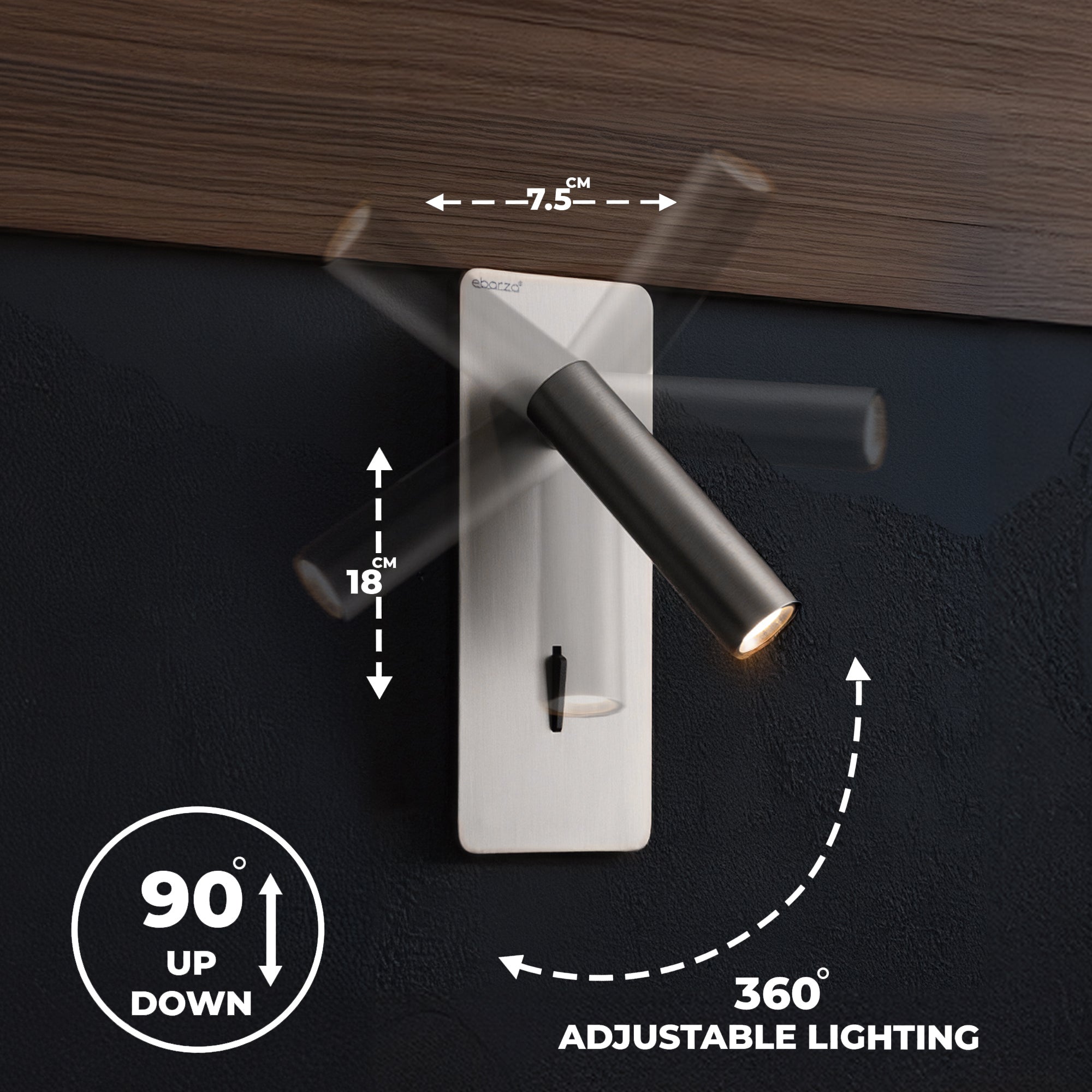 Pre-order 85 Days Delivery Gemini Hotel Style Headboard/ Wall Reading Lamp Gemini-WL (UB)-26GB - Wall Lamps - ebarza Furniture UAE | Shop Modern Furniture in Abu Dhabi & Dubai - مفروشات ايبازرا في الامارات | تسوق اثاث عصري وديكورات مميزة في دبي وابوظبي