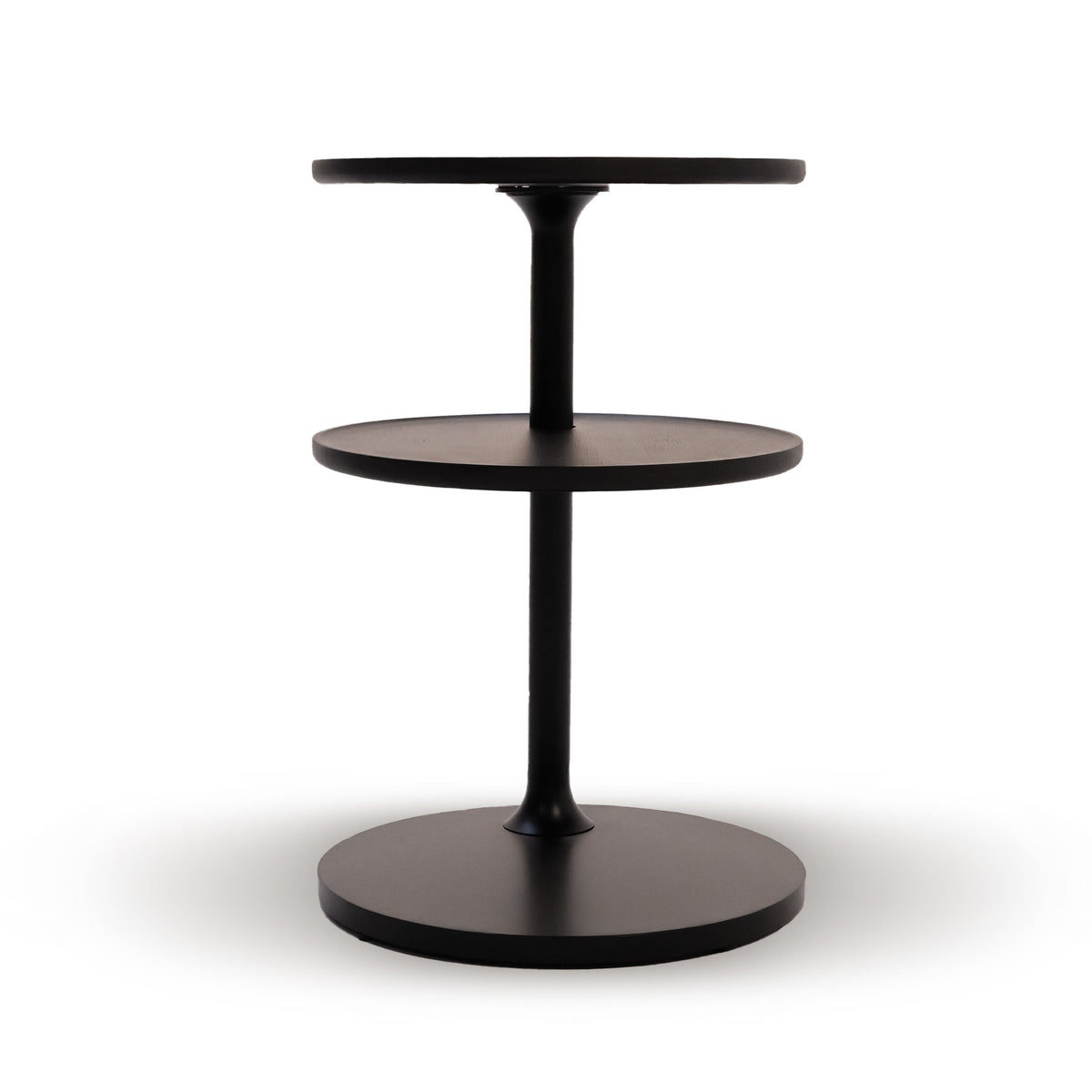 BEACON Merla Eclipse solid wood and metal base side table, modern design with clean lines and a sturdy construction.