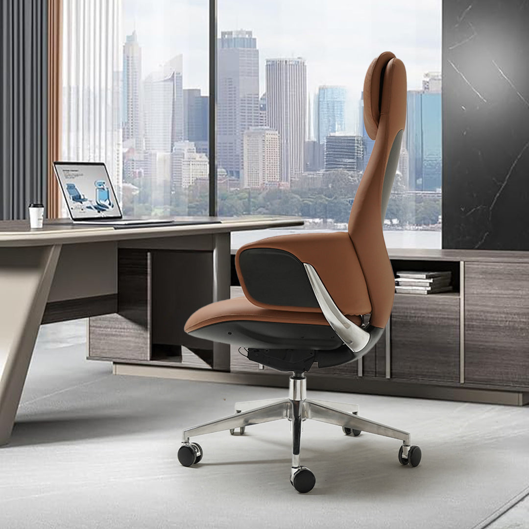 Pre-order 35 Days Delivery - Norris Leather Office Chair With Wheels 8006H - Office Chairs - ebarza Furniture UAE | Shop Modern Furniture in Abu Dhabi & Dubai - مفروشات ايبازرا في الامارات | تسوق اثاث عصري وديكورات مميزة في دبي وابوظبي