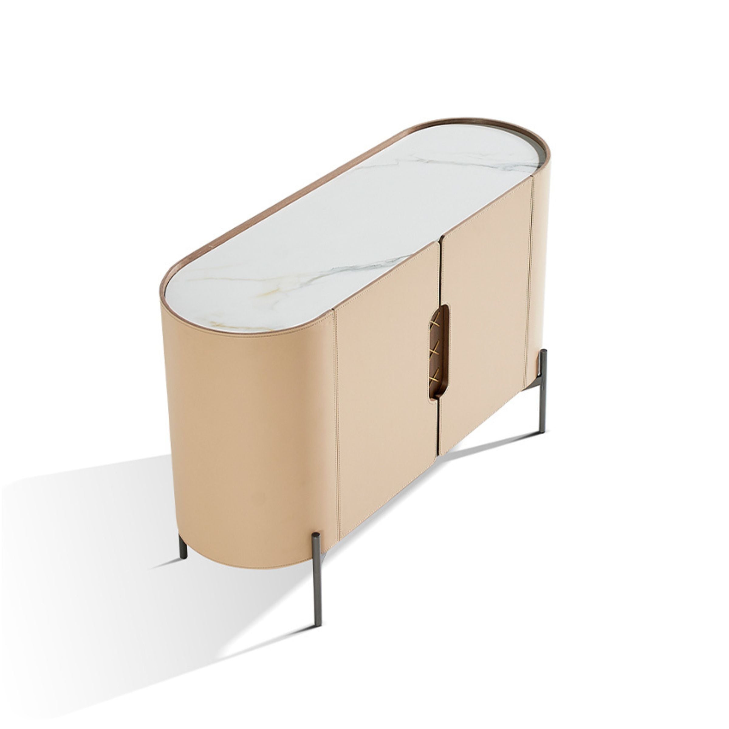 Pre-order 35 Days Delivery Stitch Saddle Leather Console / Dresser MLL-T30 - Cabinets - ebarza Furniture UAE | Shop Modern Furniture in Abu Dhabi & Dubai - مفروشات ايبازرا في الامارات | تسوق اثاث عصري وديكورات مميزة في دبي وابوظبي