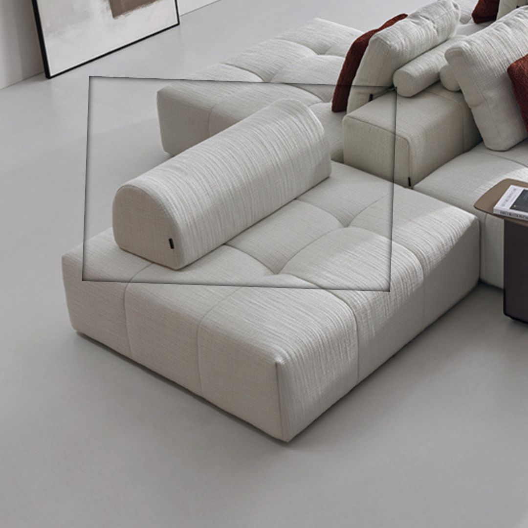BEACON sofa with puzzle triangle removable waist cushion, stylish and comfortable for modern living room decor.