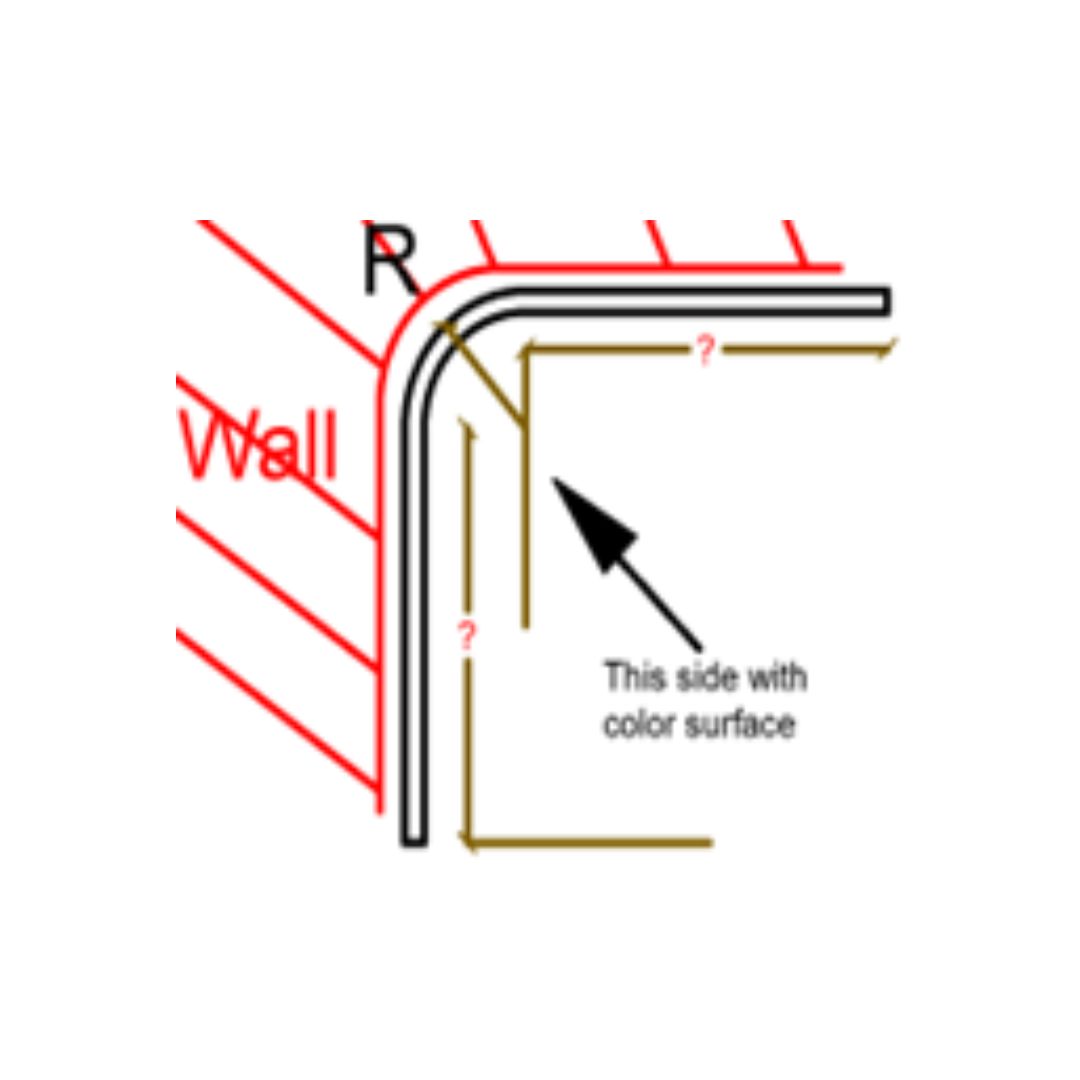 Black R20 304SS internal corner skirting accessory by BEACON, designed for wall panels and profiles.