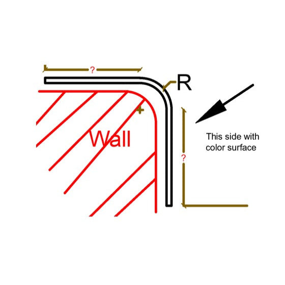 Black R50 2.5cm curved external left corner wall panel accessory by BEACON, designed for seamless corner finishing.