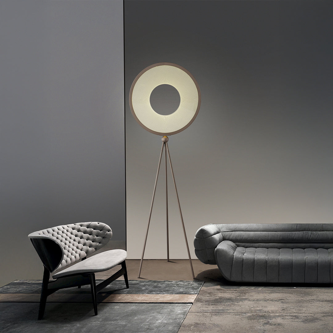 BEACON Radiantum floor lamp MA05766F-001-A-B with sleek design and adjustable arm, ideal for modern living spaces.