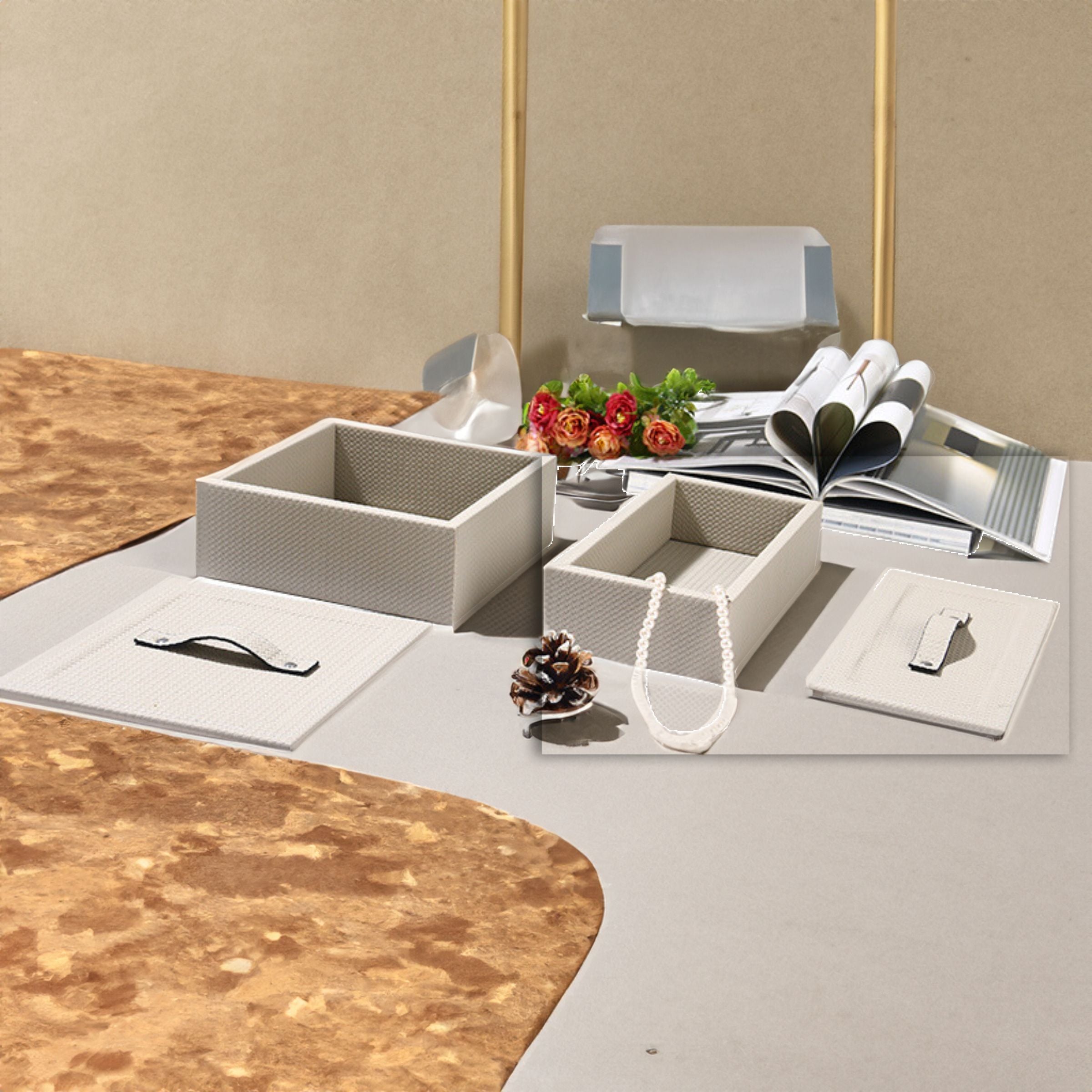 RECTANGULAR DECORATIVE BOX DD210920A - Decorative Boxes - ebarza Furniture UAE | Shop Modern Furniture in Abu Dhabi & Dubai - مفروشات ايبازرا في الامارات | تسوق اثاث عصري وديكورات مميزة في دبي وابوظبي