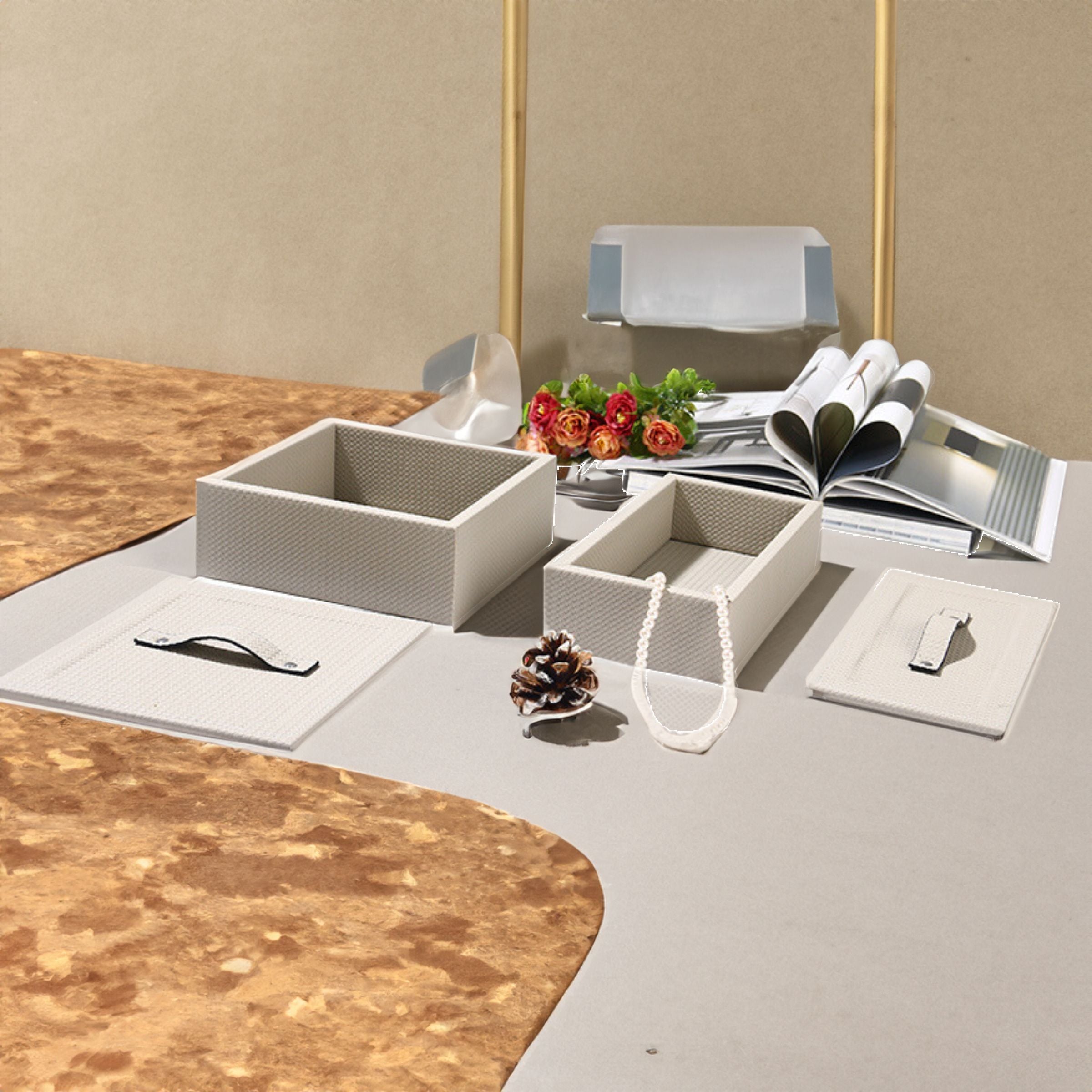 RECTANGULAR DECORATIVE BOX DD210920A - Decorative Boxes - ebarza Furniture UAE | Shop Modern Furniture in Abu Dhabi & Dubai - مفروشات ايبازرا في الامارات | تسوق اثاث عصري وديكورات مميزة في دبي وابوظبي