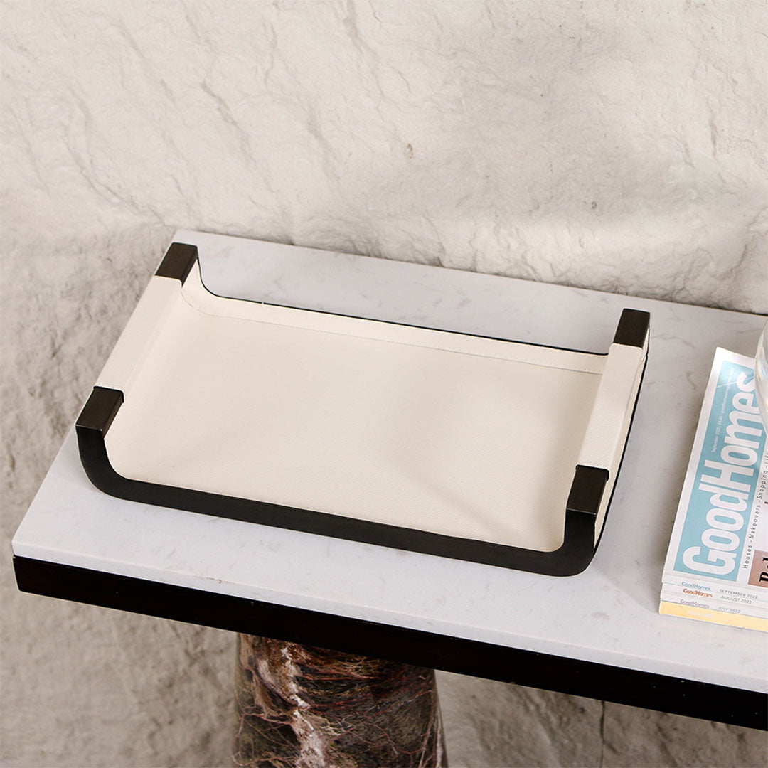 Rectangular Leather Tray-L - KC4054AL - Home Decor Figurines - ebarza Furniture UAE | Shop Modern Furniture in Abu Dhabi & Dubai - مفروشات ايبازرا في الامارات | تسوق اثاث عصري وديكورات مميزة في دبي وابوظبي