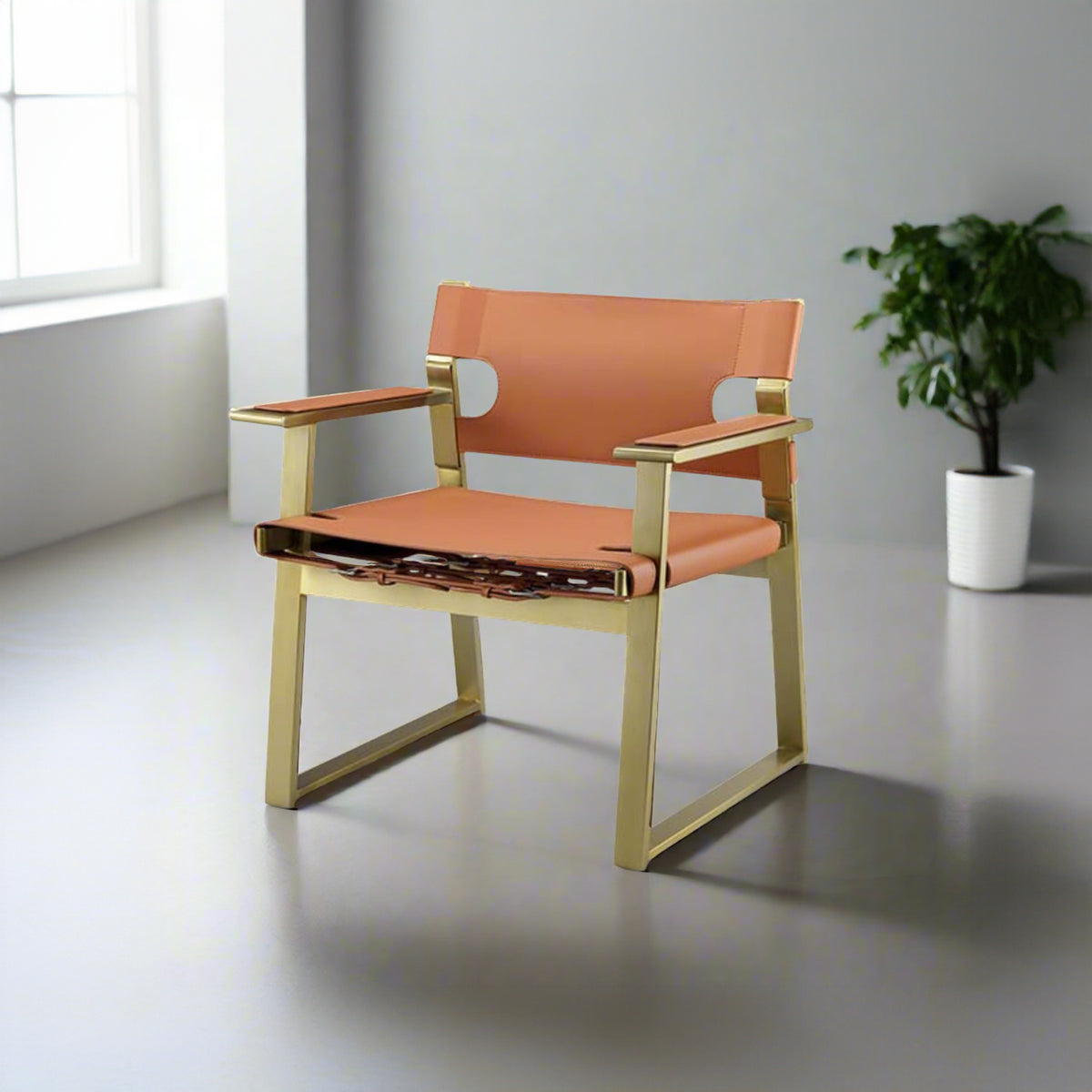 Recycled leather armchair by BEACON, featuring a modern design with plush cushioning and eco-friendly materials.