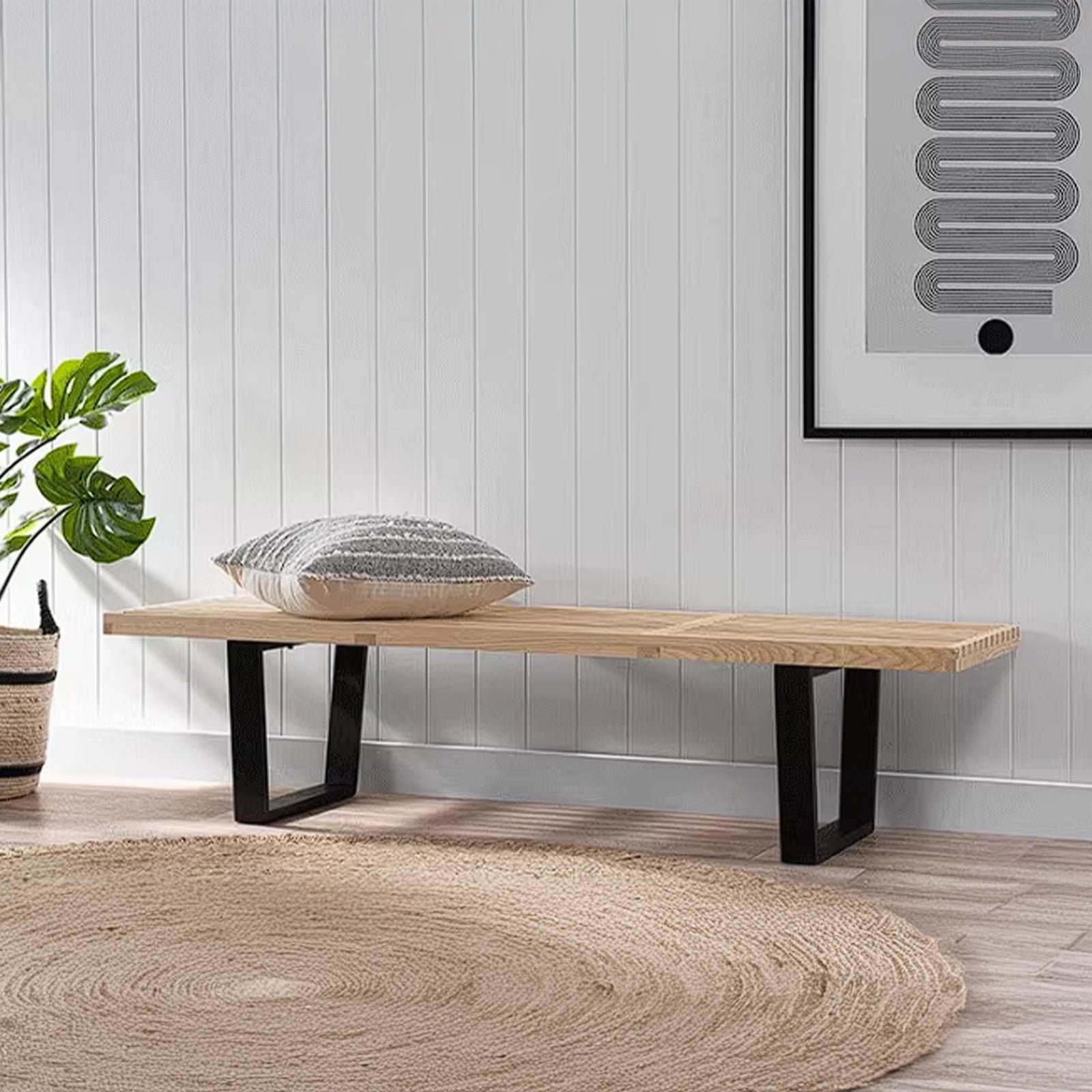 Retro Solid Wood Bench/Table 152Cm Ws-028-N - Benches - ebarza Furniture UAE | Shop Modern Furniture in Abu Dhabi & Dubai - مفروشات ايبازرا في الامارات | تسوق اثاث عصري وديكورات مميزة في دبي وابوظبي