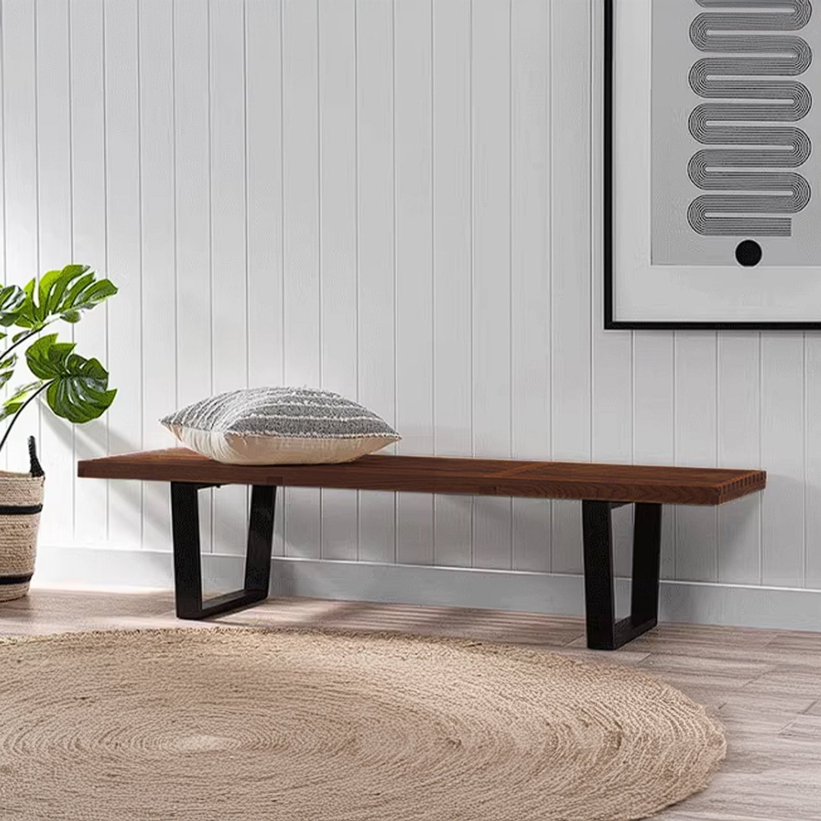 Retro Solid Wood Bench/Table 152Cm Ws-028-W - Benches - ebarza Furniture UAE | Shop Modern Furniture in Abu Dhabi & Dubai - مفروشات ايبازرا في الامارات | تسوق اثاث عصري وديكورات مميزة في دبي وابوظبي