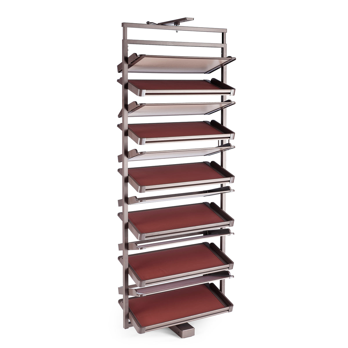 Six-layer BEACON REVOLVE shoe rack with open shelving for organized shoe storage, made of durable material.
